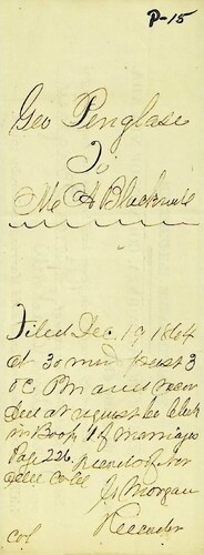 Click to see DR 6 P-15 of Marriage Certificates (DR 6 P)