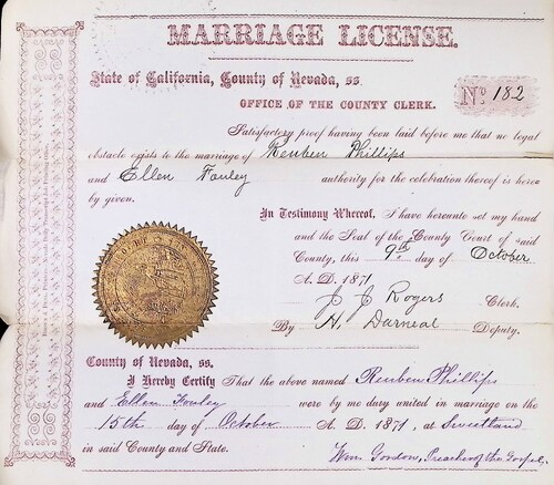 Click to see DR 6 P-21 of Marriage Certificates (DR 6 P)