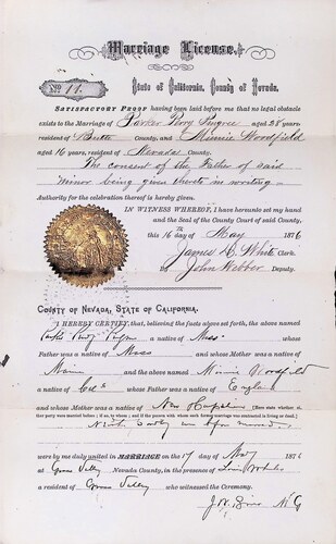 Click to see DR 6 P-25 of Marriage Certificates (DR 6 P)
