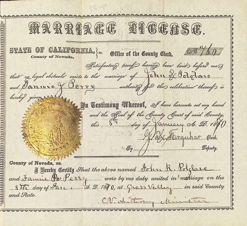 Click to see DR 6 P-27 of Marriage Certificates (DR 6 P)