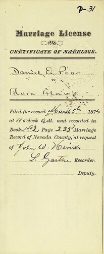 Click to see DR 6 P-31 of Marriage Certificates (DR 6 P)
