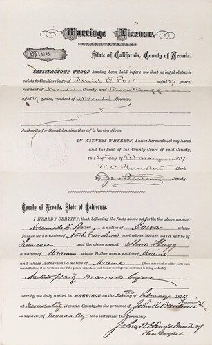 Click to see DR 6 P-31 of Marriage Certificates (DR 6 P)
