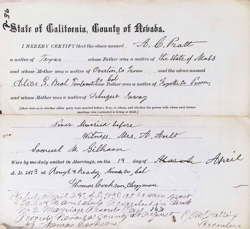 Click to see DR 6 P-36 of Marriage Certificates (DR 6 P)
