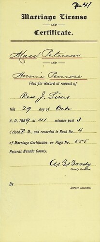 Click to see DR 6 P-41 of Marriage Certificates (DR 6 P)