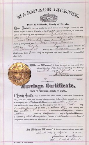 Click to see DR 6 P-47 of Marriage Certificates (DR 6 P)