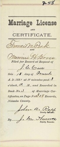 Click to see DR 6 P-48 of Marriage Certificates (DR 6 P)