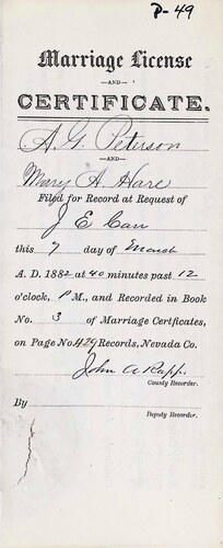 Click to see DR 6 P-49 of Marriage Certificates (DR 6 P)