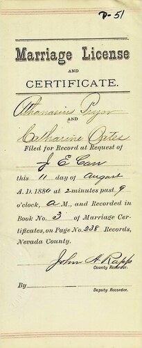 Click to see DR 6 P-51 of Marriage Certificates (DR 6 P)