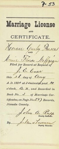 Click to see DR 6 P-53 of Marriage Certificates (DR 6 P)