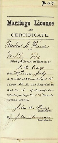 Click to see DR 6 P-55 of Marriage Certificates (DR 6 P)