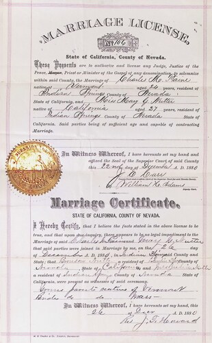 Click to see DR 6 P-56 of Marriage Certificates (DR 6 P)