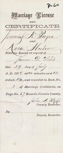 Click to see DR 6 P-60 of Marriage Certificates (DR 6 P)