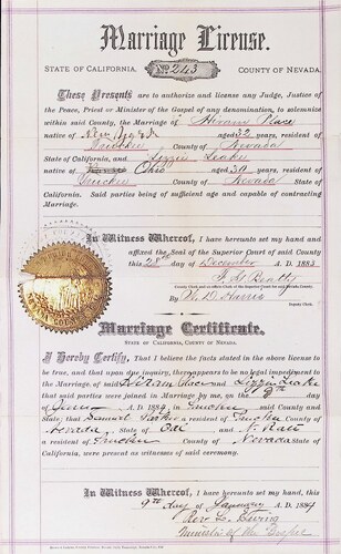 Click to see DR 6 P-63 of Marriage Certificates (DR 6 P)
