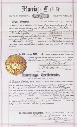 Click to see DR 6 P-64 of Marriage Certificates (DR 6 P)