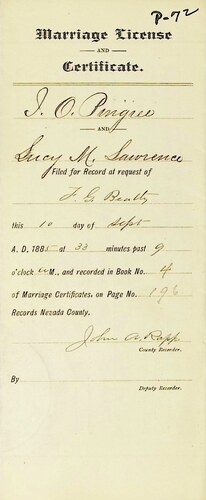 Click to see DR 6 P-72 of Marriage Certificates (DR 6 P)