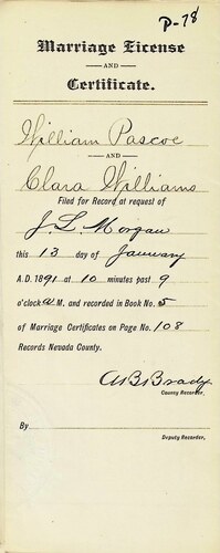 Click to see DR 6 P-78 of Marriage Certificates (DR 6 P)