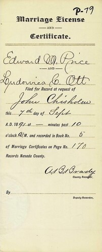 Click to see DR 6 P-79 of Marriage Certificates (DR 6 P)