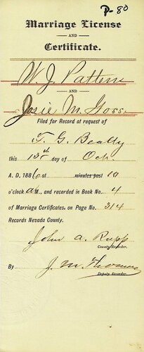 Click to see DR 6 P-80 of Marriage Certificates (DR 6 P)