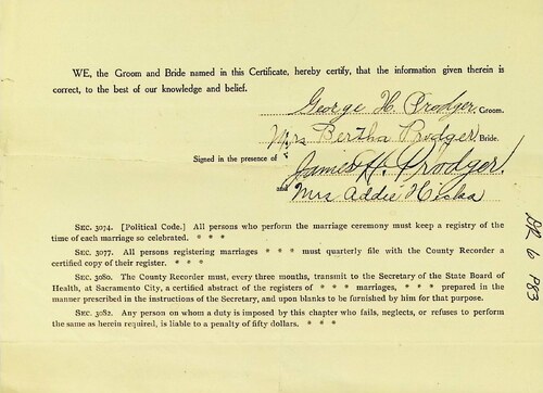 Click to see DR 6 P-83 of Marriage Certificates (DR 6 P)