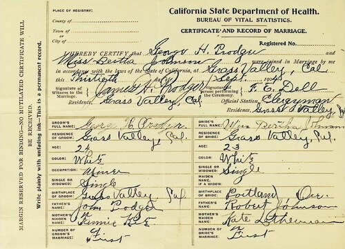 Click to see DR 6 P-83 of Marriage Certificates (DR 6 P)