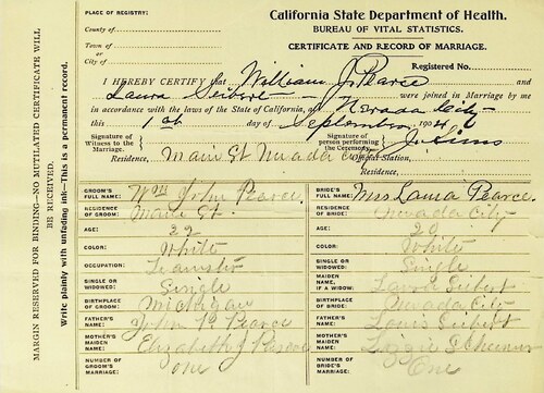 Click to see DR 6 P-84 of Marriage Certificates (DR 6 P)