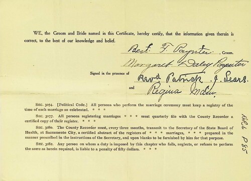 Click to see DR 6 P-85 of Marriage Certificates (DR 6 P)