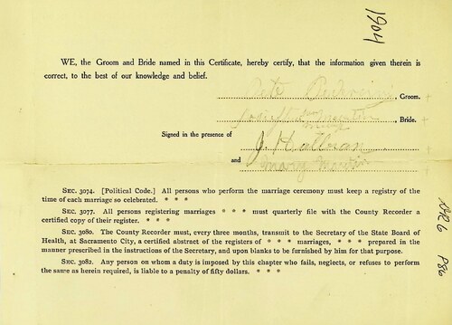 Click to see DR 6 P-86 of Marriage Certificates (DR 6 P)