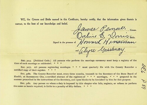 Click to see DR 6 P-89 of Marriage Certificates (DR 6 P)