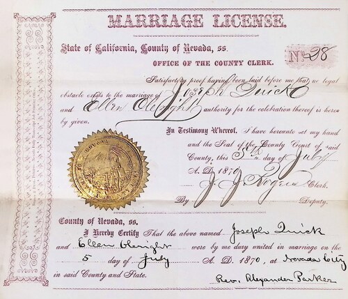 Click to see DR 6 Q-2 of Marriage Certificates (DR 6 Q)