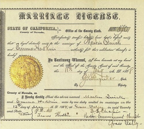Click to see DR 6 Q-3 of Marriage Certificates (DR 6 Q)