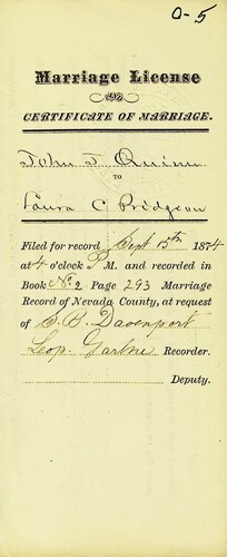 Click to see DR 6 Q-5 of Marriage Certificates (DR 6 Q)