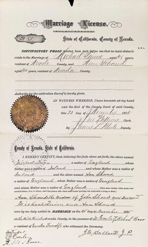 Click to see DR 6 Q-6 of Marriage Certificates (DR 6 Q)