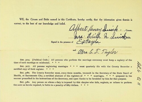 Click to see DR 6 Q-11 of Marriage Certificates (DR 6 Q)