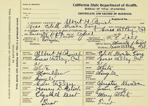 Click to see DR 6 Q-11 of Marriage Certificates (DR 6 Q)