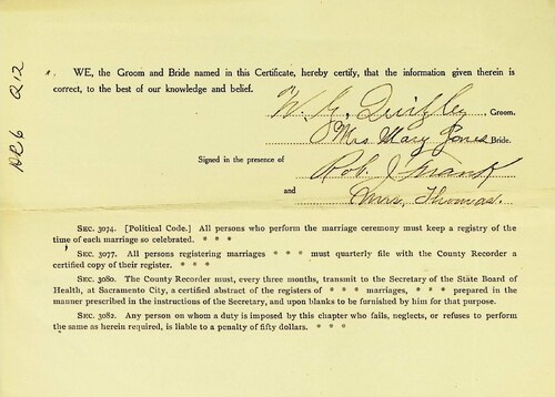 Click to see DR 6 Q-12 of Marriage Certificates (DR 6 Q)
