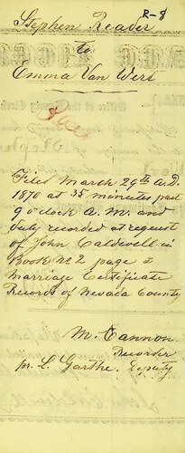 Click to see DR 6 R-8 of Marriage Certificates (DR 6 R)