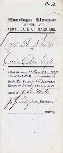 Click to see DR 6 R-16 of Marriage Certificates (DR 6 R)