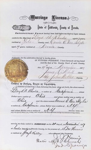 Click to see DR 6 R-16 of Marriage Certificates (DR 6 R)
