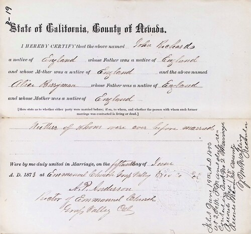 Click to see DR 6 R-19 of Marriage Certificates (DR 6 R)
