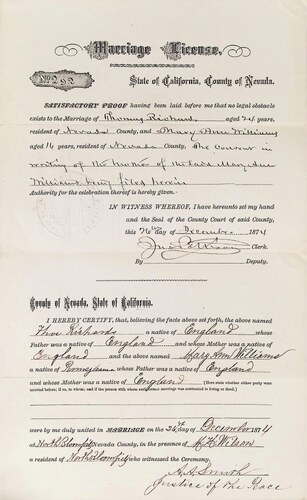Click to see DR 6 R-20 of Marriage Certificates (DR 6 R)