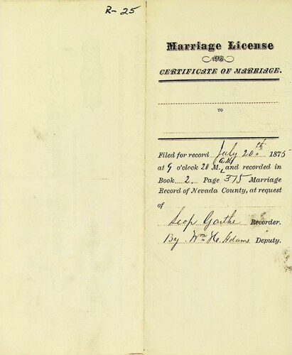Click to see DR 6 R-25 of Marriage Certificates (DR 6 R)