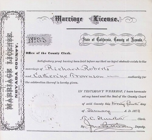 Click to see DR 6 R-26 of Marriage Certificates (DR 6 R)