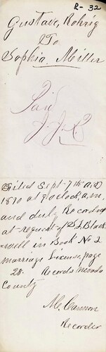 Click to see DR 6 R-32 of Marriage Certificates (DR 6 R)
