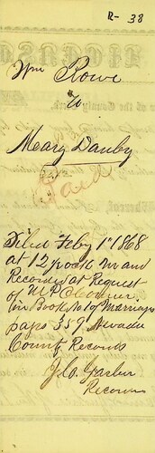 Click to see DR 6 R-38 of Marriage Certificates (DR 6 R)