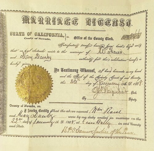 Click to see DR 6 R-38 of Marriage Certificates (DR 6 R)