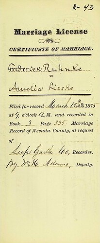 Click to see DR 6 R-43 of Marriage Certificates (DR 6 R)