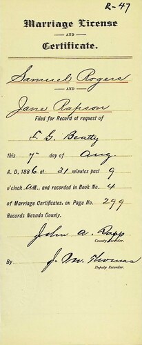 Click to see DR 6 R-47 of Marriage Certificates (DR 6 R)