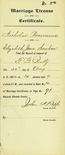 Click to see DR 6 R-50 of Marriage Certificates (DR 6 R)