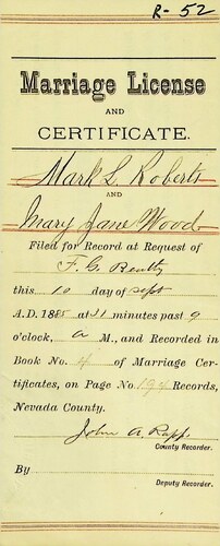 Click to see DR 6 R-52 of Marriage Certificates (DR 6 R)