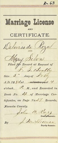 Click to see DR 6 R-63 of Marriage Certificates (DR 6 R)